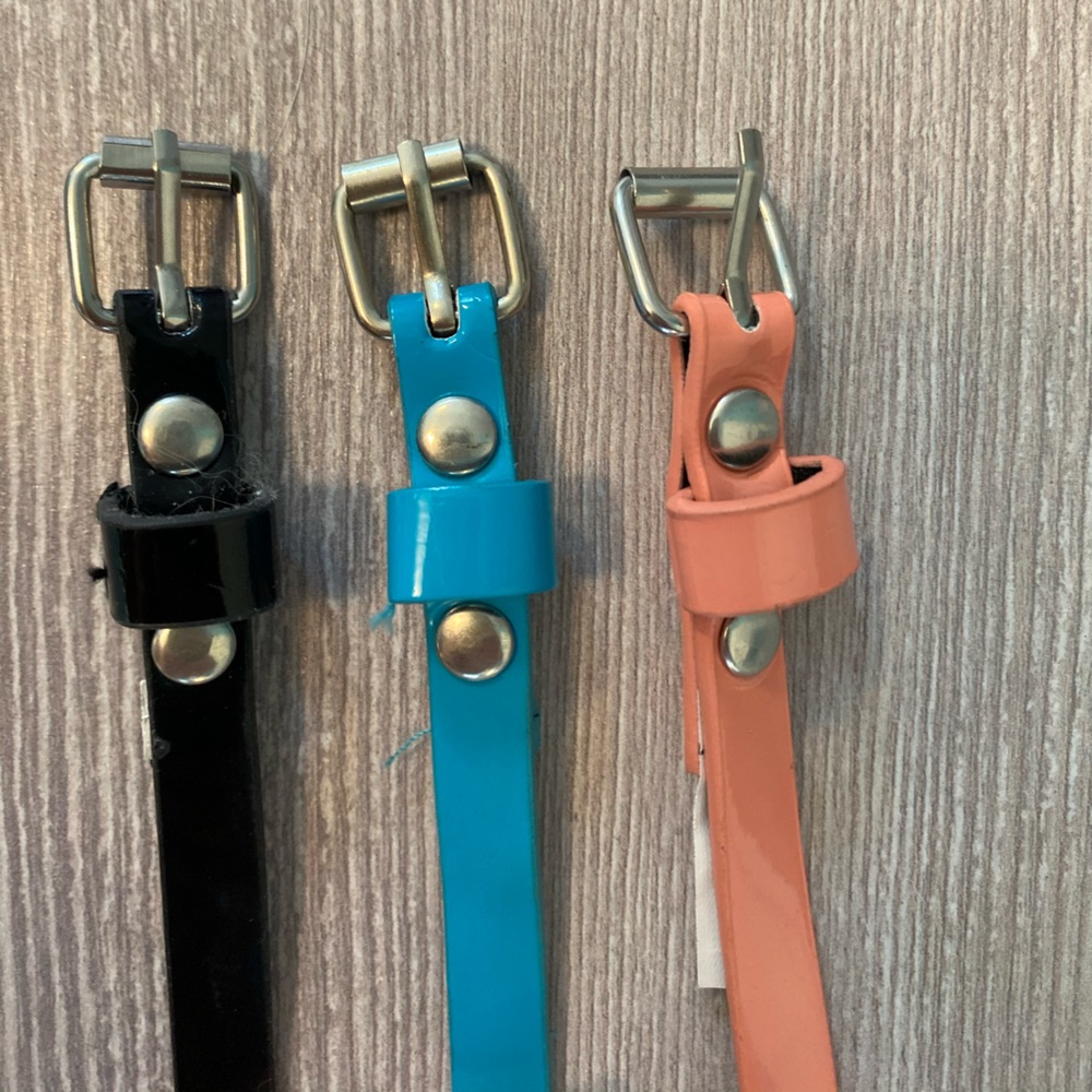 3 George belts - 38.5 inches - coral, turquoise & black